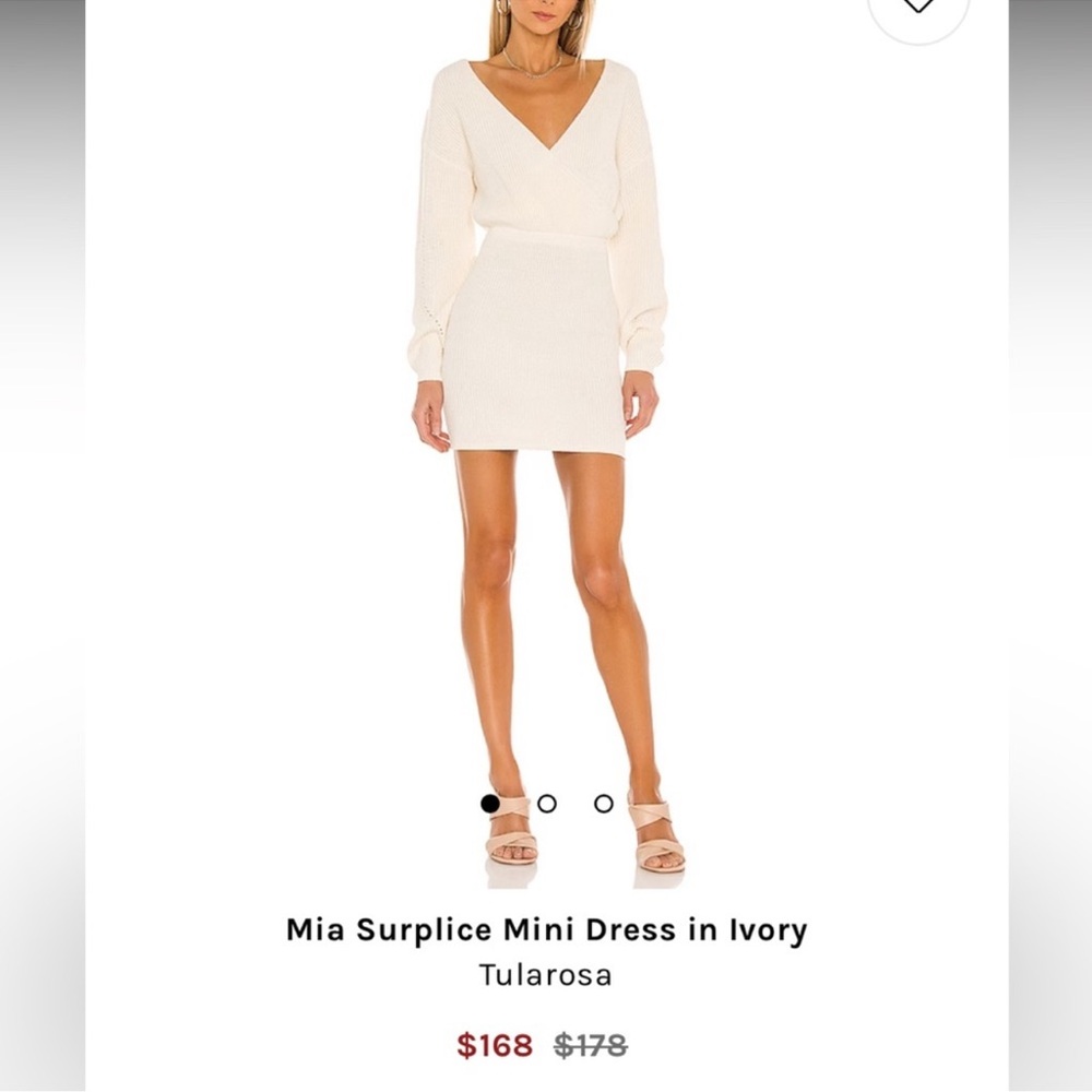 Tularosa Ivory Surplice Mini Dress